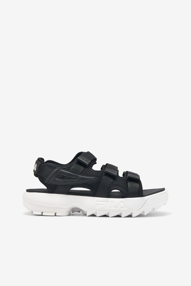 Sandalias Deslizantes Fila Disruptor Sandal Slide Sandals Mujer Negras Negras Blancas | 538417CMN