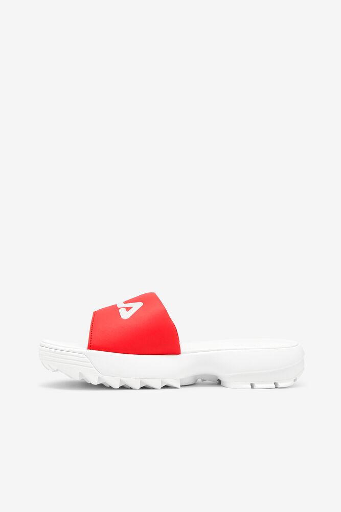 Sandalias Deslizantes Fila Disruptor Slide Slide Sandals Mujer Blancas Rojas Blancas | 372546JLA