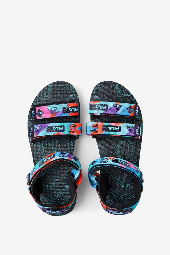 Sandalias Deslizantes Fila Drifter Dns '90s Slide Sandals Hombre Negras Moradas Rojas Naranjas | 408153YXB