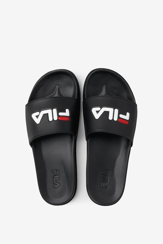 Sandalias Deslizantes Fila Drifter Luxe Slide Sandals Hombre Negras Rojas Blancas | 087562RJI