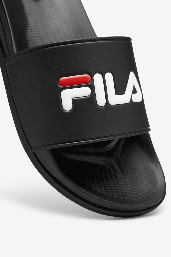 Sandalias Deslizantes Fila Drifter Luxe Slide Sandals Hombre Negras Rojas Blancas | 087562RJI