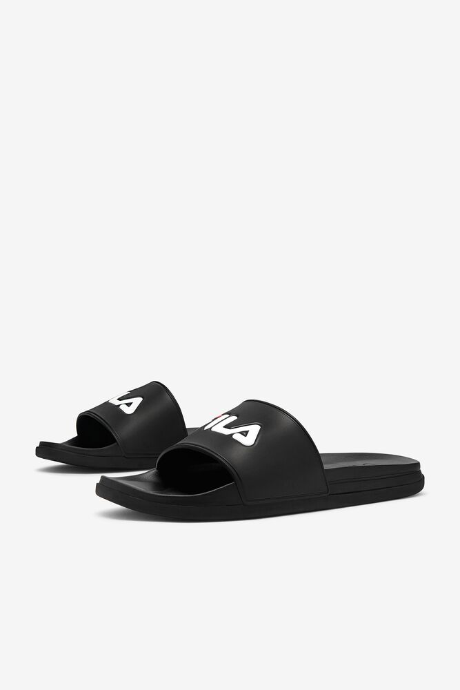 Sandalias Deslizantes Fila Drifter Luxe Slide Sandals Hombre Negras Rojas Blancas | 087562RJI