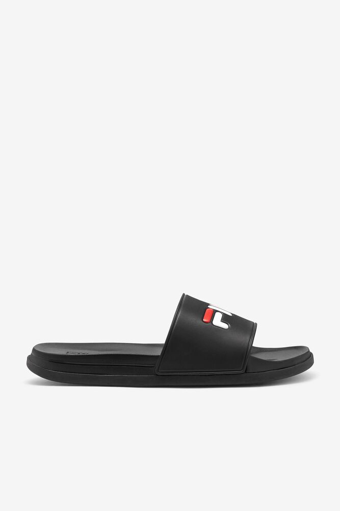 Sandalias Deslizantes Fila Drifter Luxe Slide Sandals Hombre Negras Rojas Blancas | 087562RJI