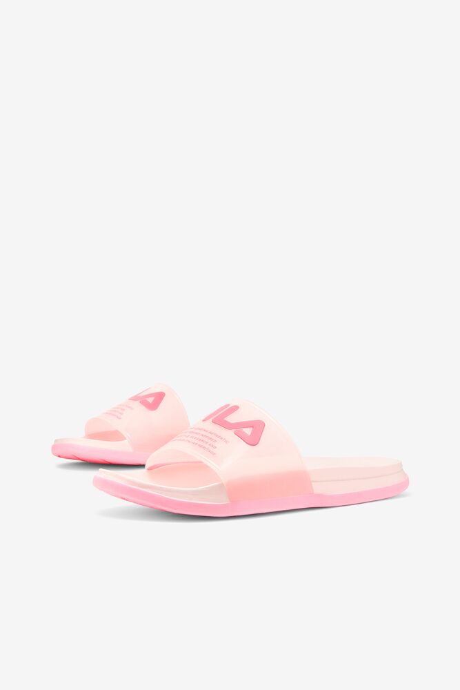 Sandalias Deslizantes Fila Drifter Luxe Clear Slide Sandals Mujer Rosas | 871293HFA