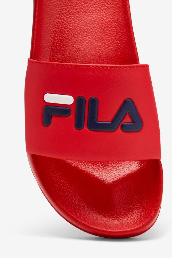 Sandalias Deslizantes Fila Drifter Slide Sandals Hombre Rojas Azul Marino Blancas | 174920DRQ