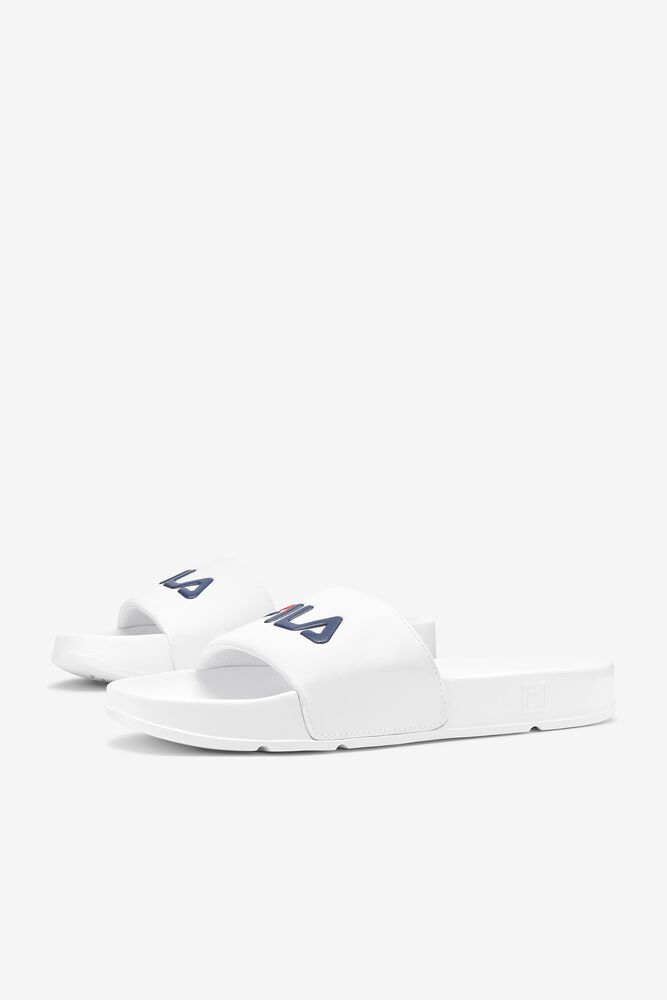 Sandalias Deslizantes Fila Drifter Slide Sandals Hombre Blancas Azul Marino Rojas | 058249EIC