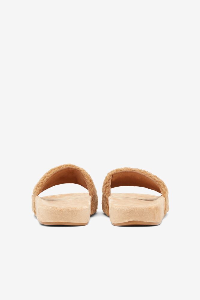 Sandalias Deslizantes Fila Fuzzy Drifter Slide Sandals Mujer Beige Azul Marino Rojas | 564092VCU