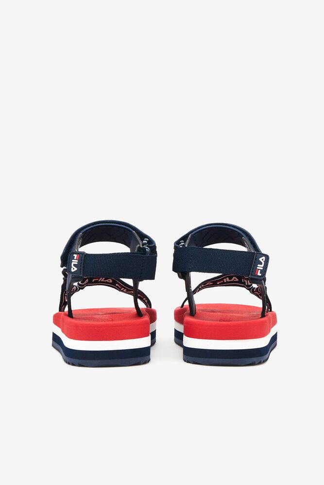 Sandalias Deslizantes Fila Spettro Sandal Slide Sandals Mujer Azul Marino Rojas Blancas | 497205ITW