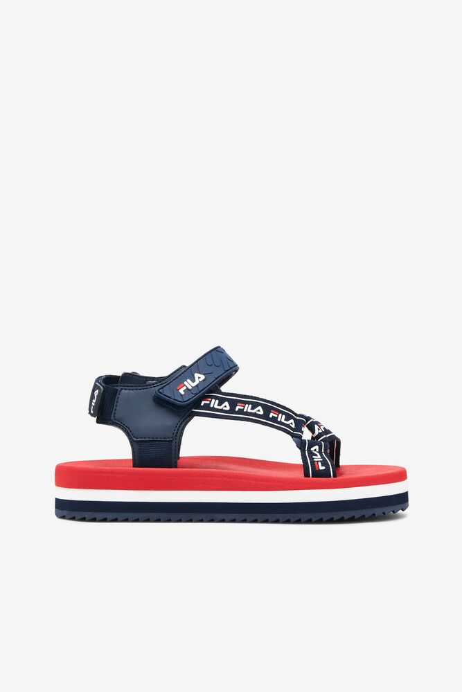 Sandalias Deslizantes Fila Spettro Sandal Slide Sandals Mujer Azul Marino Rojas Blancas | 497205ITW