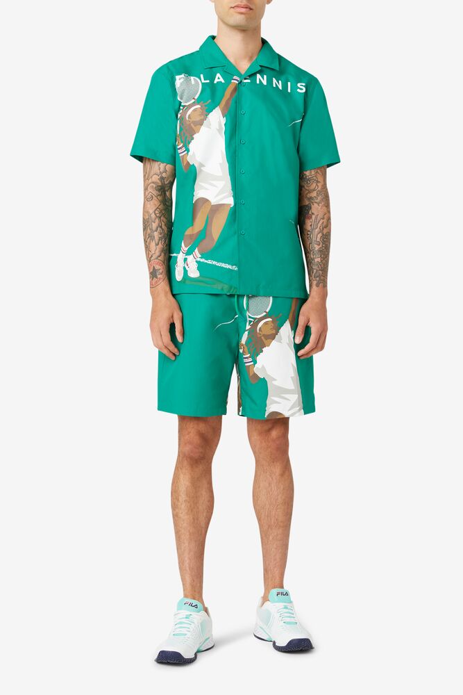 Short Fila Cook Seersucker Short Hombre Verde | 271530HGM