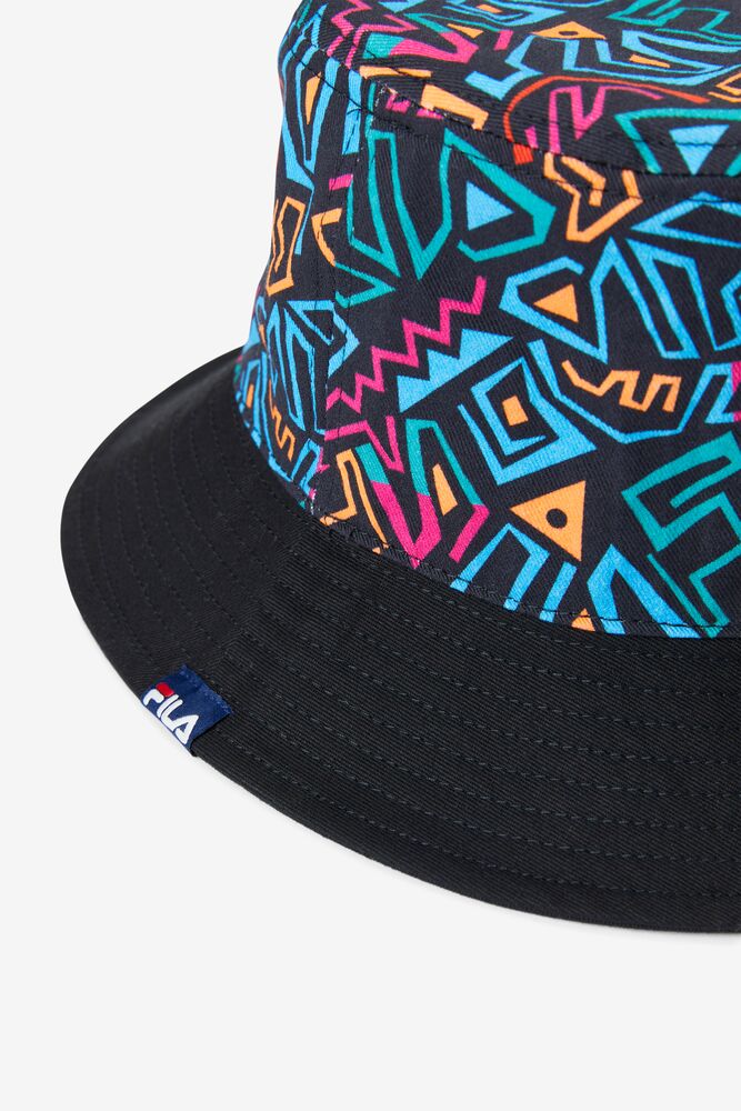 Sombreros Fila Printed Twill Bucket Hat Unisex Negras | 184097CFR