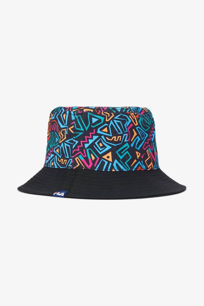 Sombreros Fila Printed Twill Bucket Hat Unisex Negras | 184097CFR