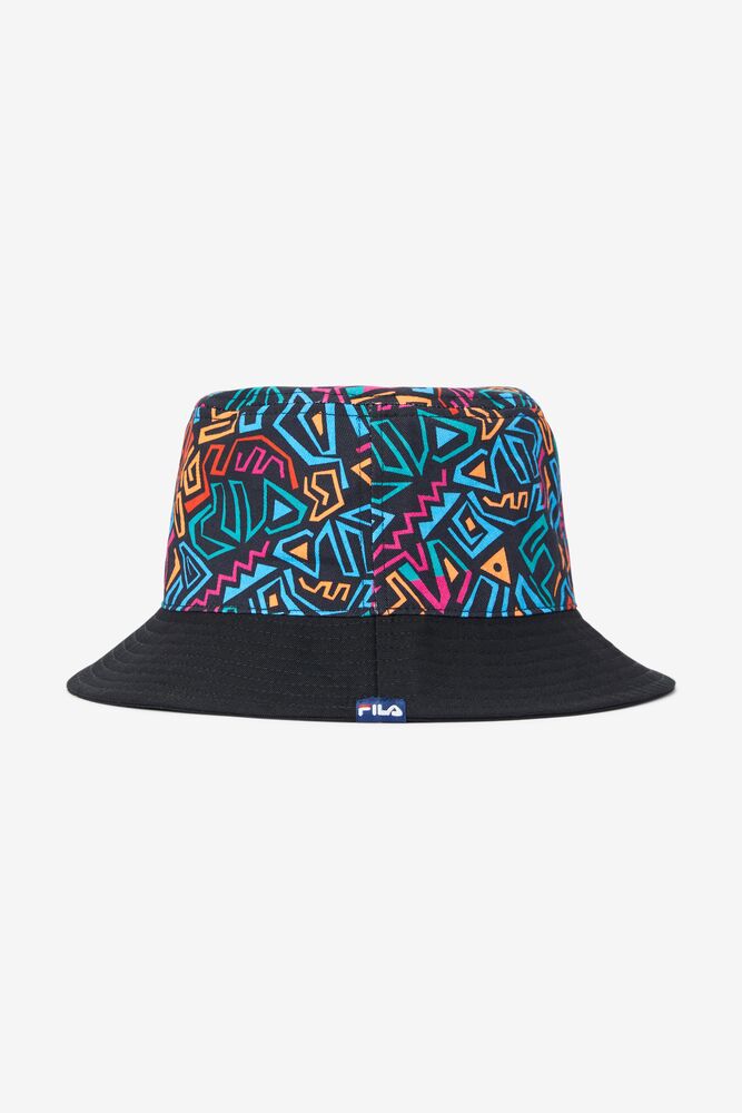 Sombreros Fila Printed Twill Bucket Hat Unisex Negras | 716528FDR