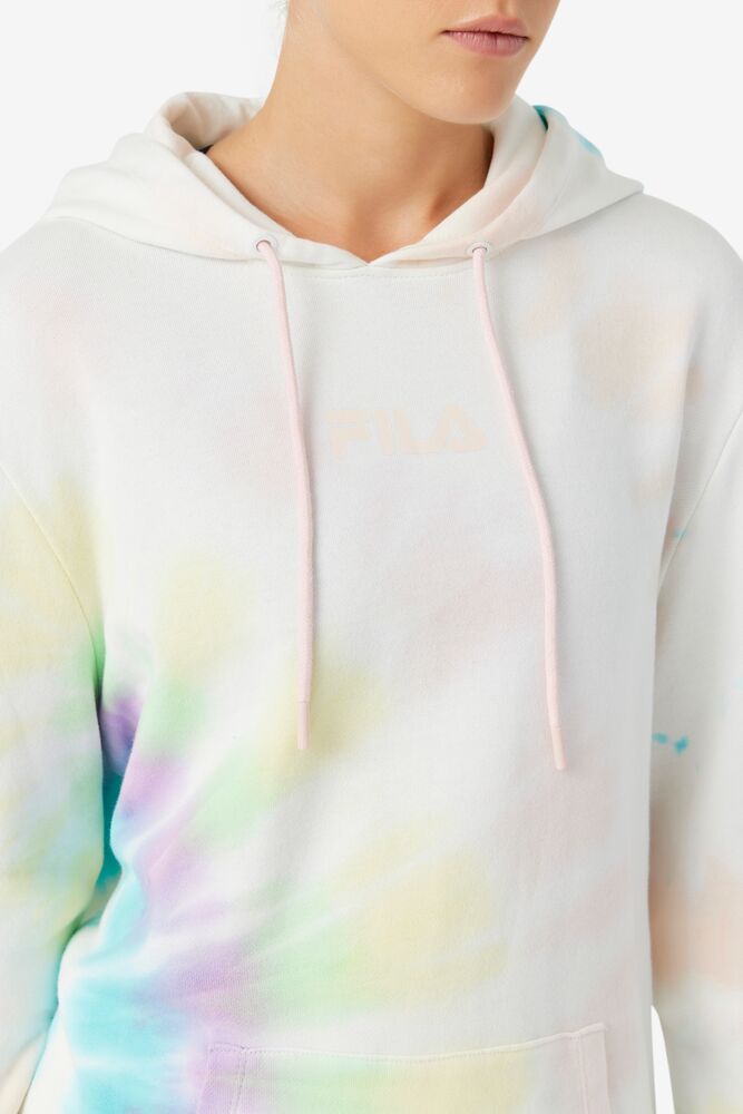 Sudadera con Capucha Fila Aerolynn Tie Dye Hoodie Mujer Creme | 754126MVX