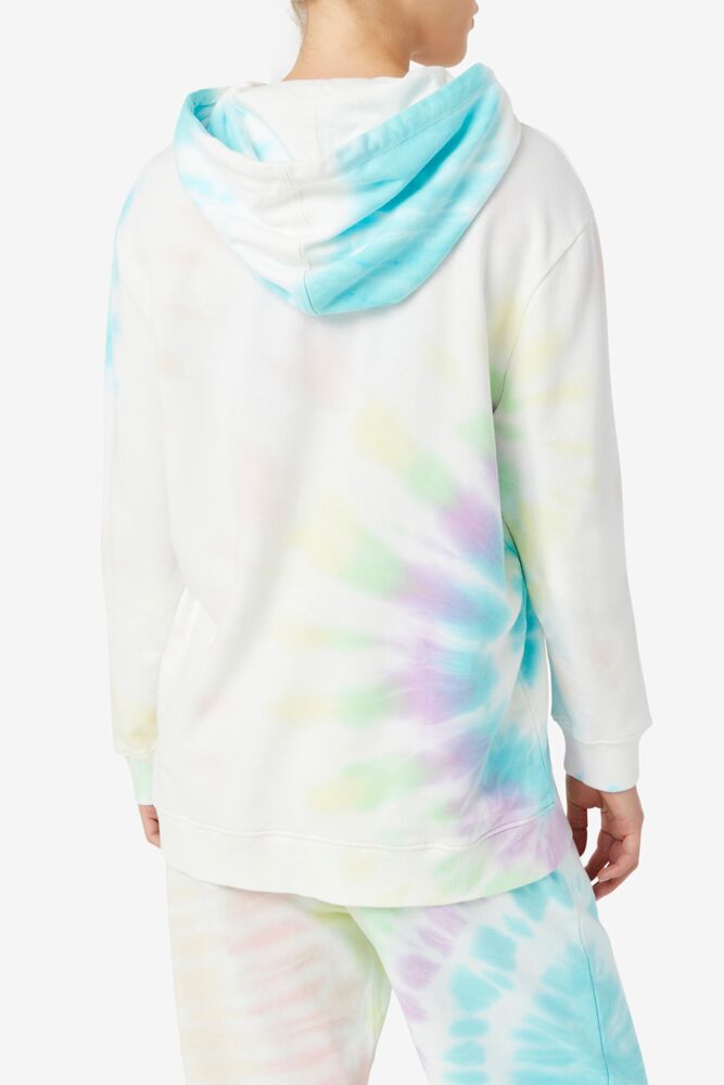 Sudadera con Capucha Fila Aerolynn Tie Dye Hoodie Mujer Creme | 754126MVX