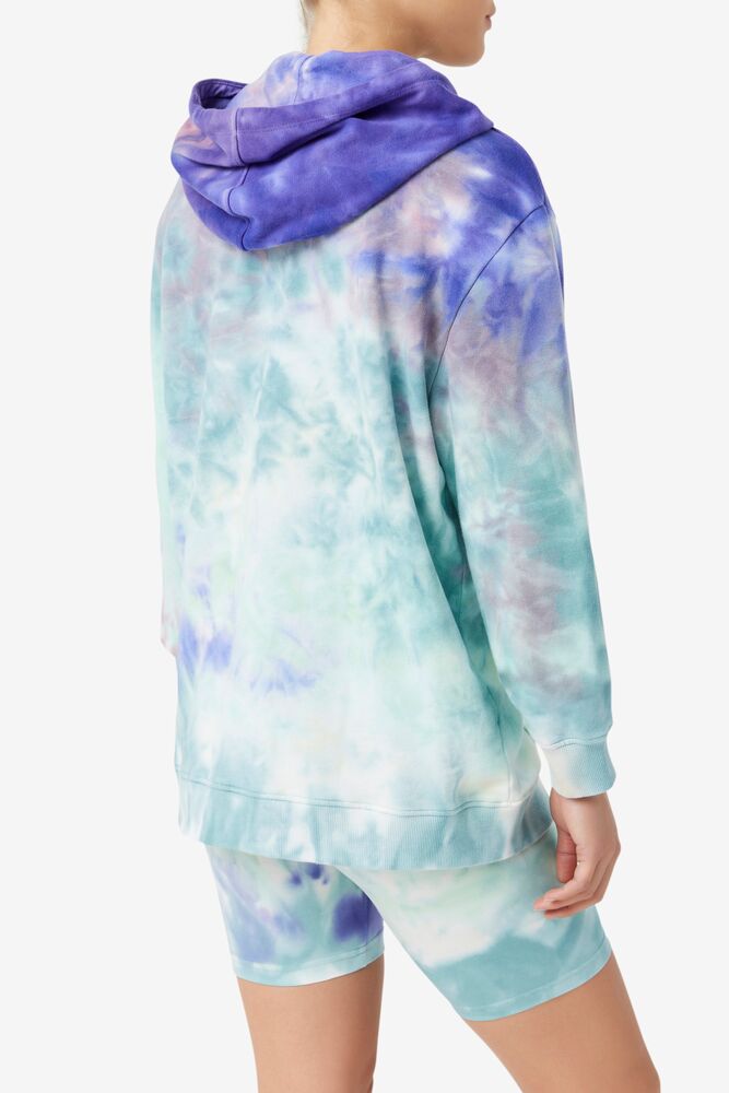 Sudadera con Capucha Fila Aerolynn Tie Dye Hoodie Mujer Azules | 481263MIJ