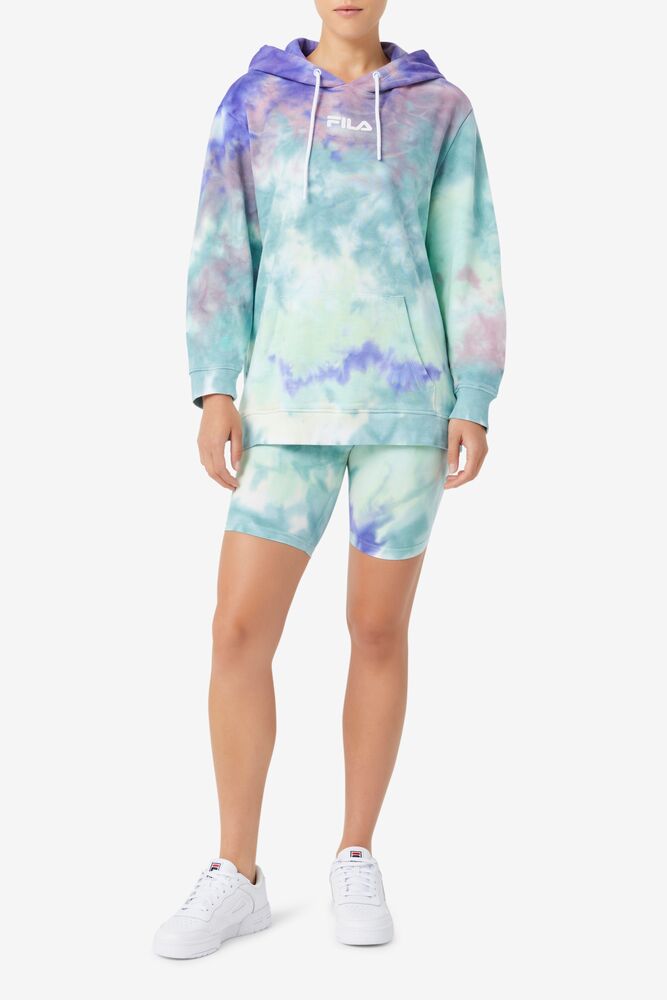 Sudadera con Capucha Fila Aerolynn Tie Dye Hoodie Mujer Azules | 481263MIJ