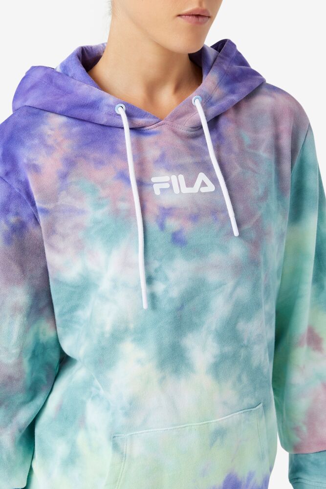 Sudadera con Capucha Fila Aerolynn Tie Dye Hoodie Mujer Azules | 481263MIJ