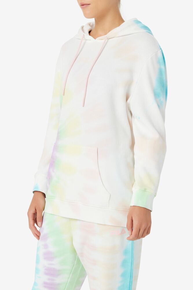 Sudadera con Capucha Fila Aerolynn Tie Dye Hoodie Mujer Creme | 580273FDP