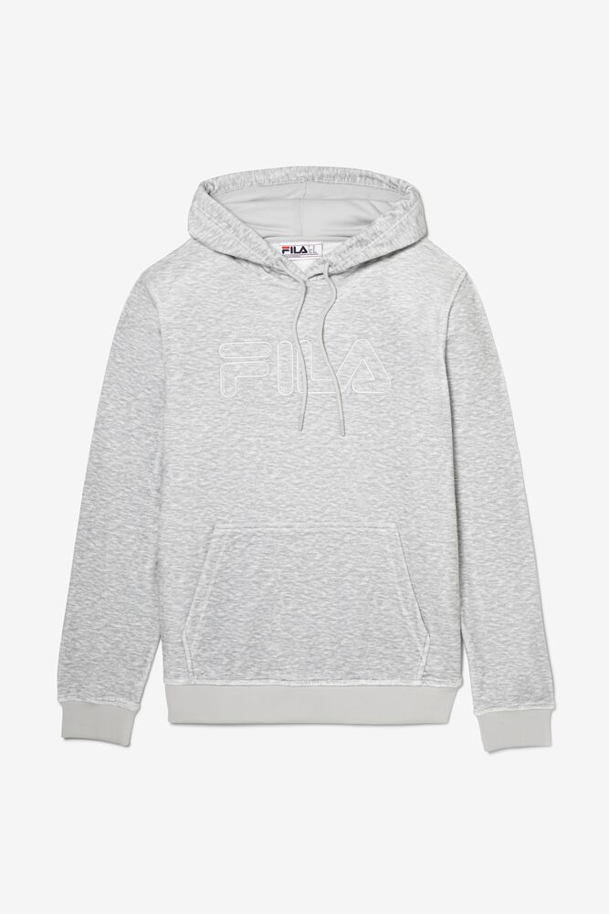 Sudadera con Capucha Fila Asher Velour Hoodie Hombre Gris Claro | 652910BTD