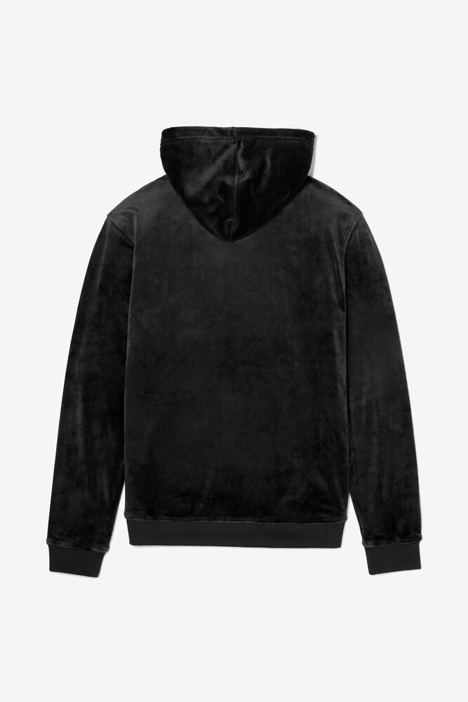 Sudadera con Capucha Fila Asher Velour Hoodie Hombre Negras | 930782IZO