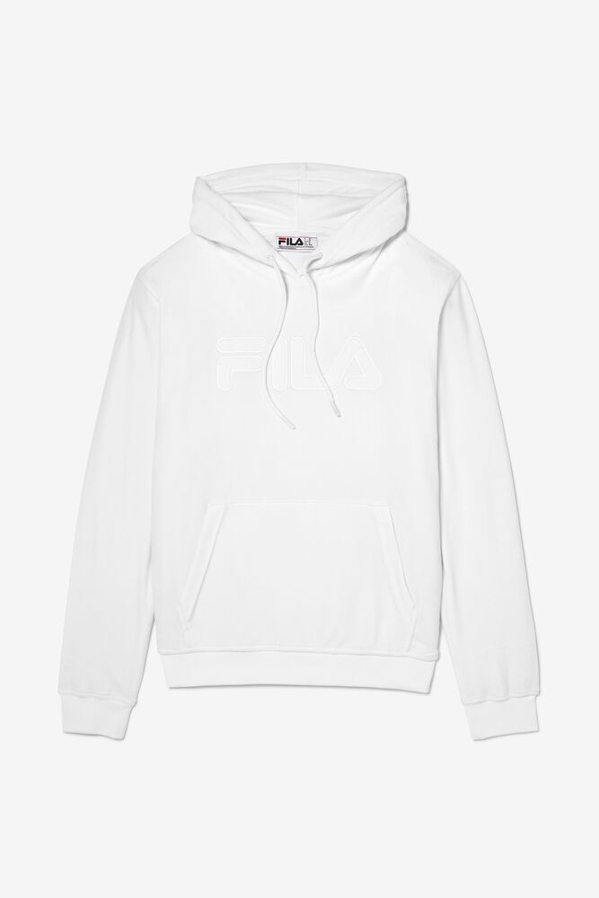 Sudadera con Capucha Fila Asher Velour Hoodie Hombre Blancas | 059764LEC