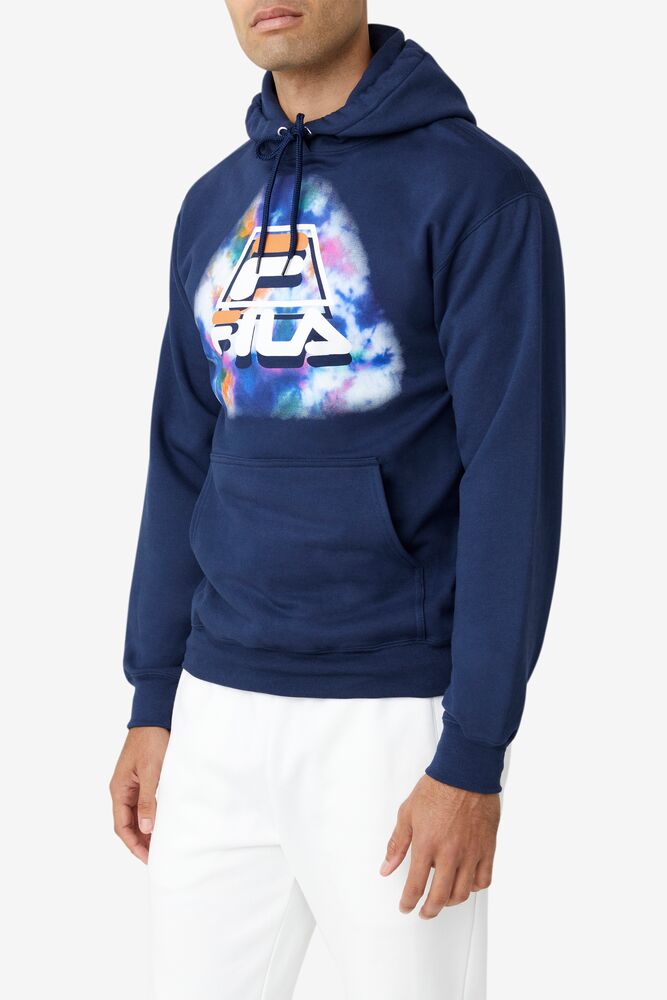 Sudadera con Capucha Fila Dracen Tie Dye Hoodie Hombre Azules | 247650COM