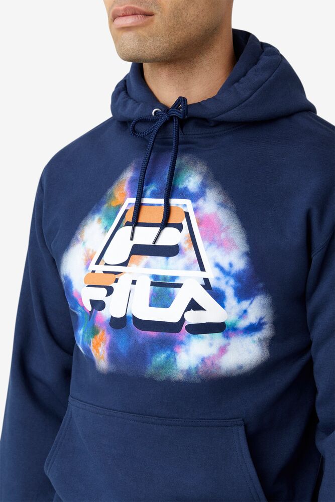 Sudadera con Capucha Fila Dracen Tie Dye Hoodie Hombre Azules | 247650COM