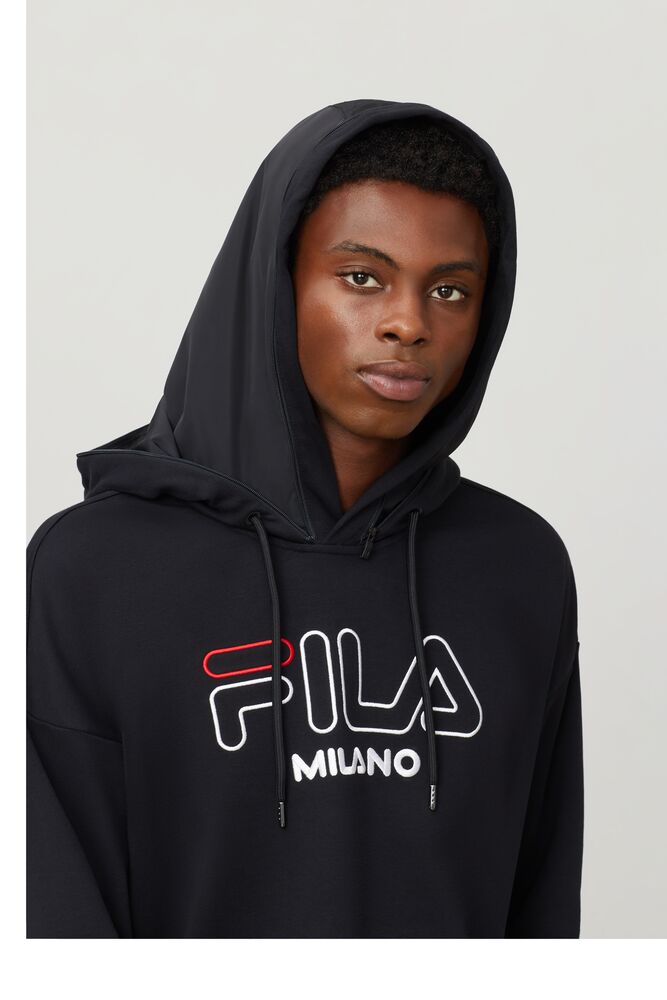 Sudadera con Capucha Fila Fila Milano French Terry Hoodie Hombre Negras | 273865VGJ