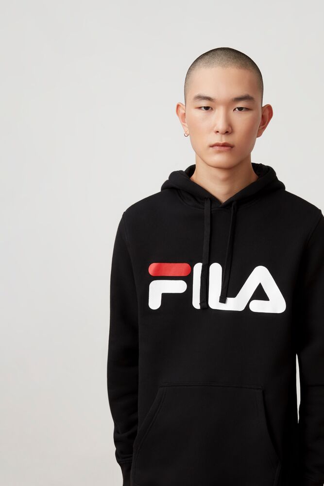 Sudadera con Capucha Fila Flori Hoodie Hombre Blk/Cred/Wht | 617934HKP