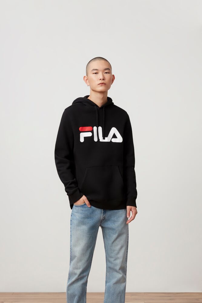 Sudadera con Capucha Fila Flori Hoodie Hombre Blk/Cred/Wht | 617934HKP