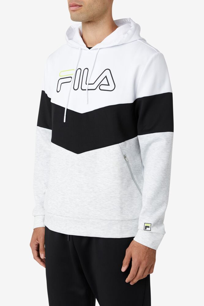 Sudadera con Capucha Fila Gerado Tech Hoodie Hombre Blancas Gris Claro | 468109HLX