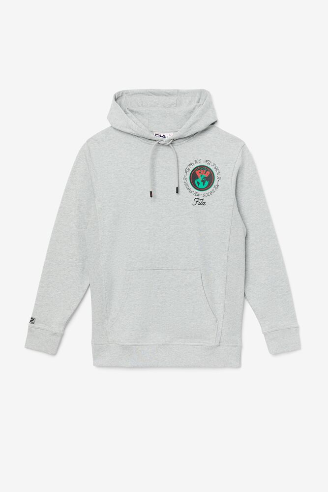 Sudadera con Capucha Fila Hunt Hoodie Unisex Gris | 791542ZLI