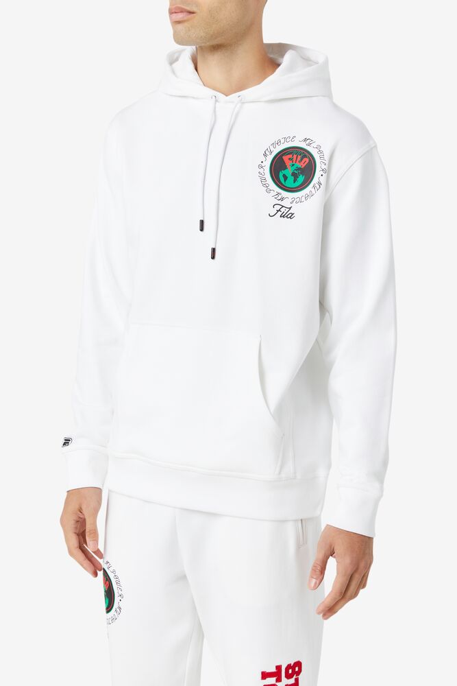 Sudadera con Capucha Fila Hunt Hoodie Unisex Blancas | 982107HAM