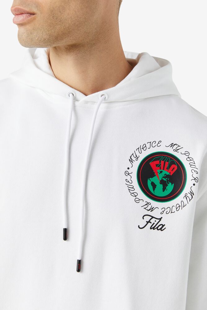 Sudadera con Capucha Fila Hunt Hoodie Unisex Blancas | 982107HAM