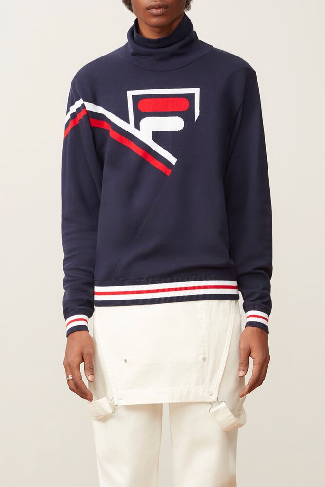 Sudadera con Capucha Fila Kobe Turtleneck Sweater Hombre Peac/Cred/Wht | 081237WEF