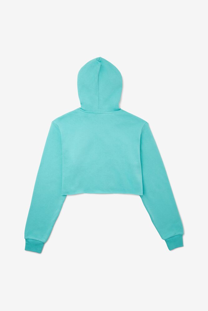 Sudadera con Capucha Fila Lalage Cropped Hoodie Mujer Azules Turquesa Blancas | 987361OAJ