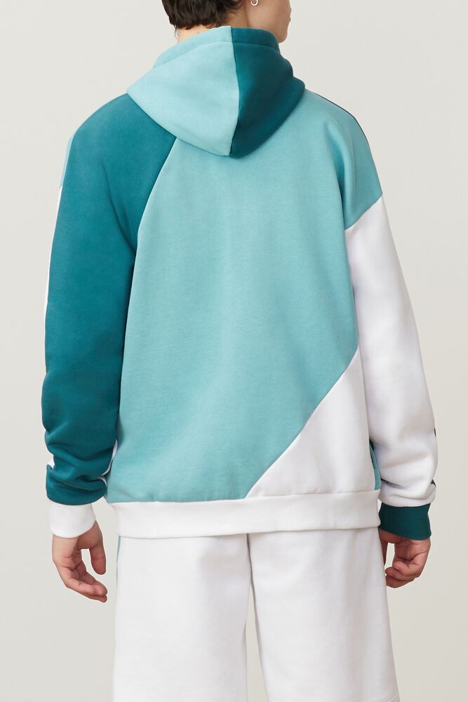 Sudadera con Capucha Fila Lazaro Hoodie Hombre Paci/Dtrq/Wht | 543971LWX