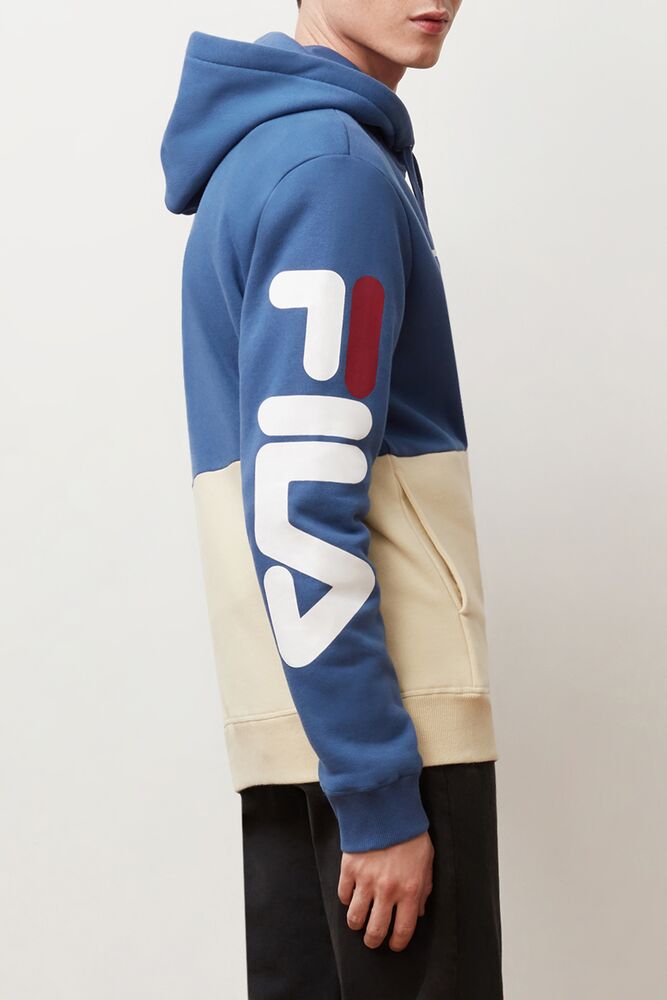 Sudadera con Capucha Fila Marzio Hoodie Hombre Azules Blancas | 214680ZEJ