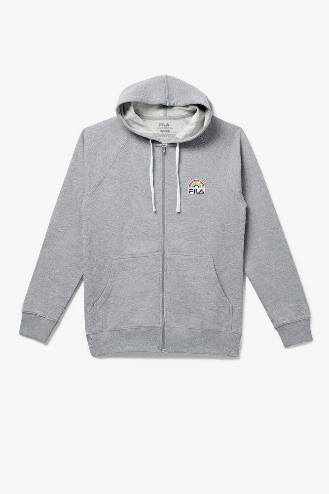 Sudadera con Capucha Fila Paper X Fila | Archer Hoodie Unisex Gris Claro | 214608GPY