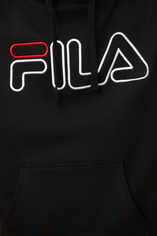 Sudadera con Capucha Fila Prati Hoodie Hombre Negras Rojas Blancas | 916473GTE