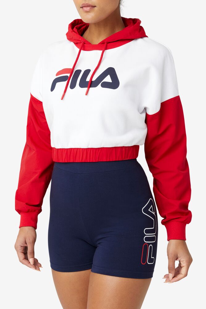 Sudadera con Capucha Fila Saachi Hoodie Mujer Rojas Blancas | 549867IAY