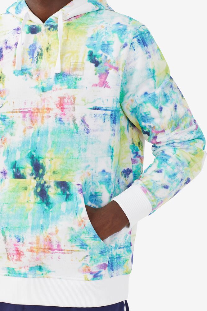 Sudadera con Capucha Fila Tie Breaker Tie Dye Hoodie Hombre Blancas | 679103VZI