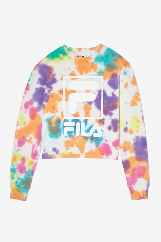 Sudaderas Fila Ashley Tie Dye Sweatshirt Mujer Multicolor | 523164CWL