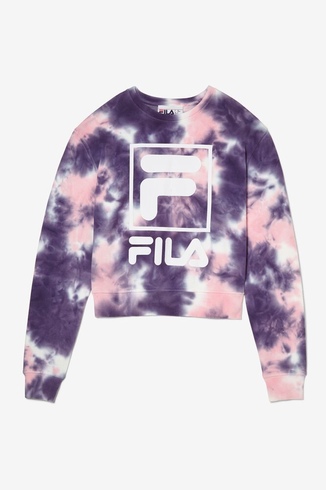 Sudaderas Fila Ashley Tie Dye Sweatshirt Mujer Rosas | 206391HOB