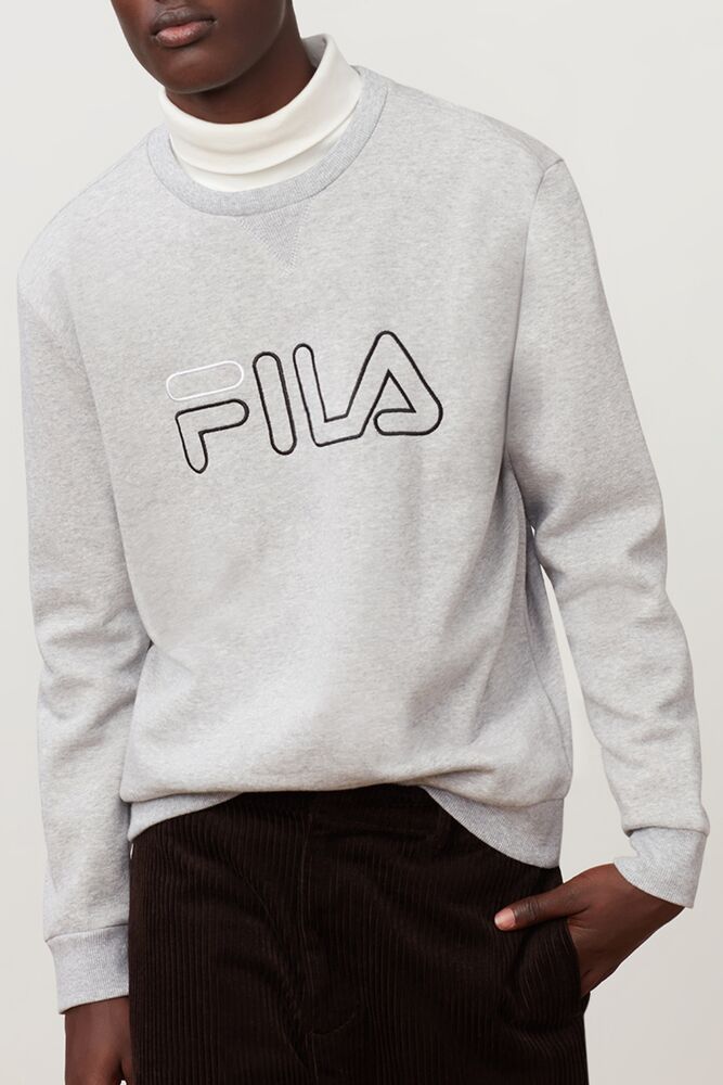 Sudaderas Fila Basil Sweatshirt Hombre Lgrym/Blk/Wht | 903468KAN