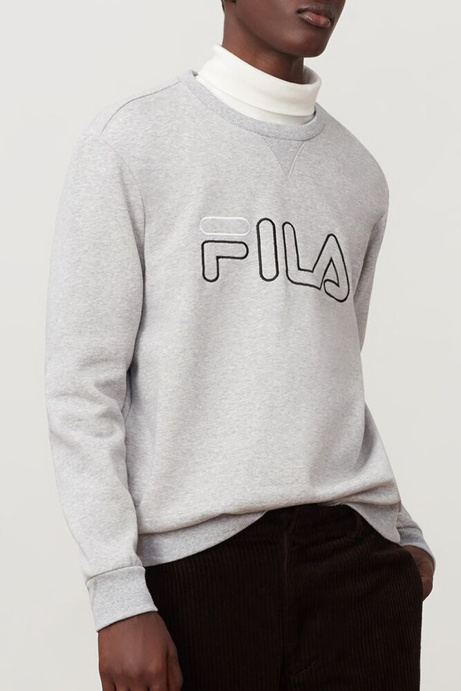 Sudaderas Fila Basil Sweatshirt Hombre Lgrym/Blk/Wht | 815429LUZ