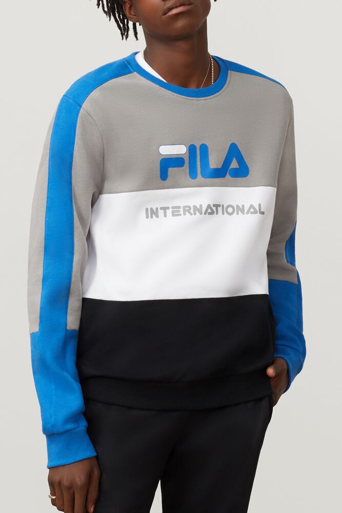 Sudaderas Fila Bravo Sweatshirt Hombre Fgry/Wht/Blk | 520869IAG