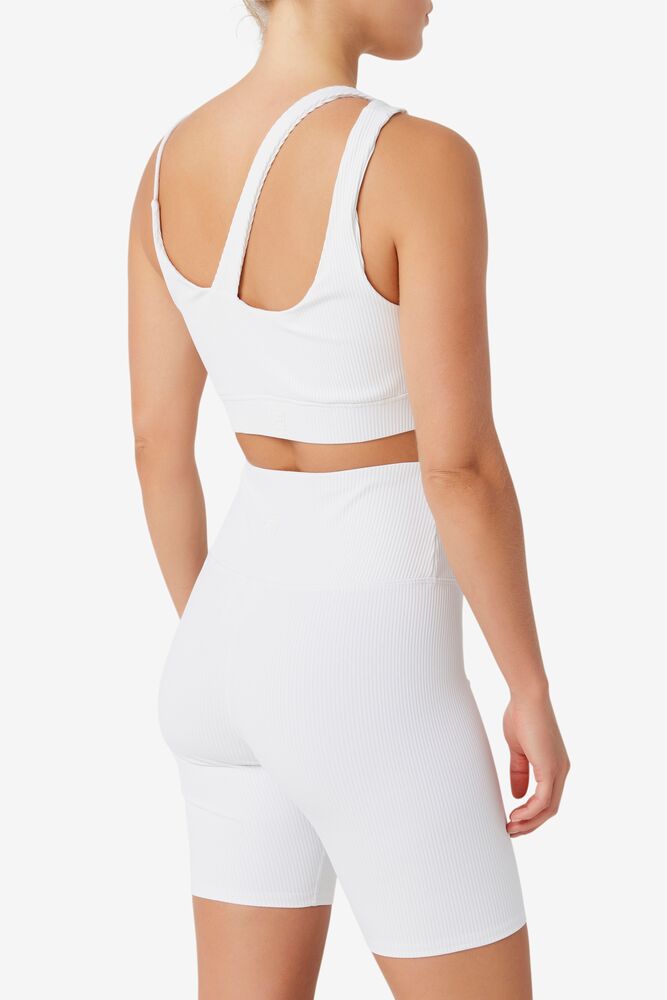 Sujetador Deportivo Fila Ribbed Essentials | Karina Bra Top Unisex Blancas | 952860GKV