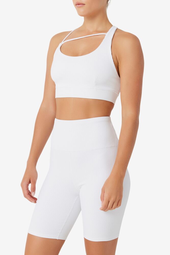 Sujetador Deportivo Fila Ribbed Essentials | Sidney Bra Top Unisex Blancas | 815673NKB